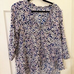 Zadig & Voltaire Floral Blouse - Blue and Pink